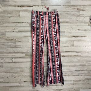 SHEIN pink and Black Bandana Print flare pants